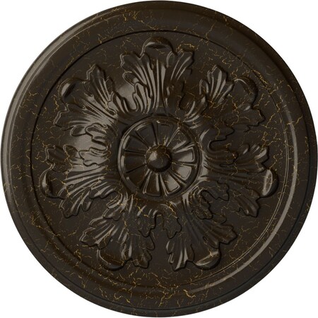 Ekena Millwork Legacy Acanthus Ceiling Medallion (Canopies up to 3 1/2"), 12 3/4"OD x 7/8"P, Stone Hearth Crackle CM12LESHC